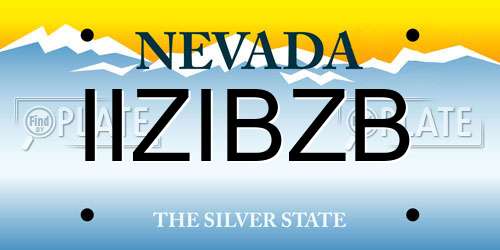IIZIBZB Nevada License Plate