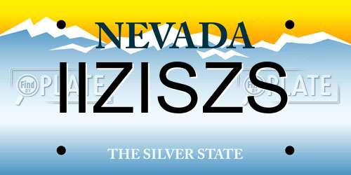 IIZISZS Nevada License Plate