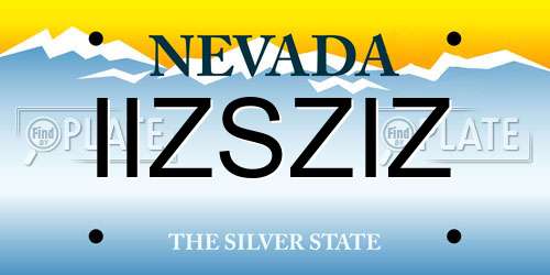 IIZSZIZ Nevada License Plate