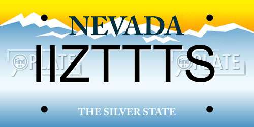 IIZTTTS Nevada License Plate