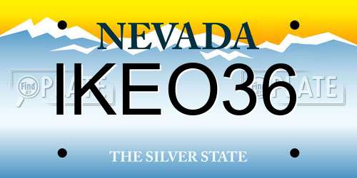 IKEO36 Nevada License Plate