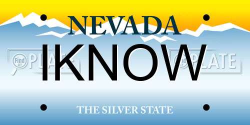 IKNOW Nevada License Plate