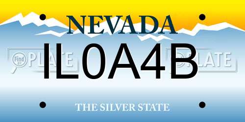 IL0A4B Nevada License Plate