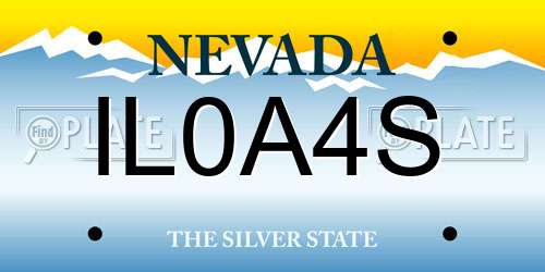 IL0A4S Nevada License Plate