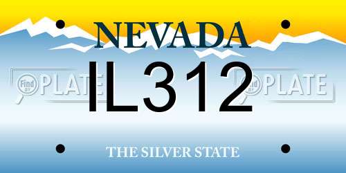 IL312 Nevada License Plate