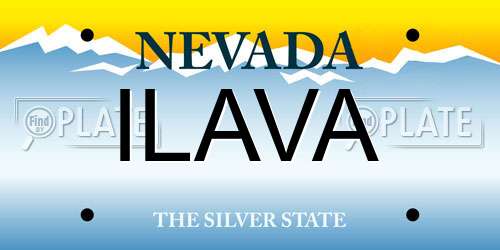 ILAVA Nevada License Plate