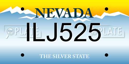 ILJ525 Nevada License Plate
