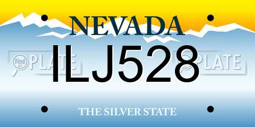 ILJ528 Nevada License Plate