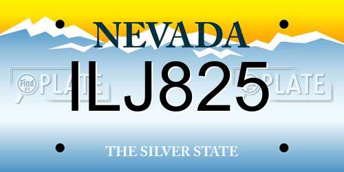 ILJ825 Nevada License Plate