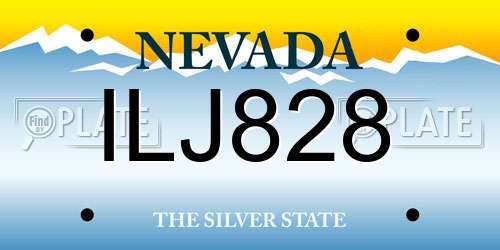 ILJ828 Nevada License Plate