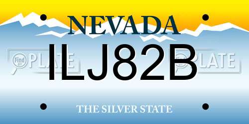 ILJ82B Nevada License Plate