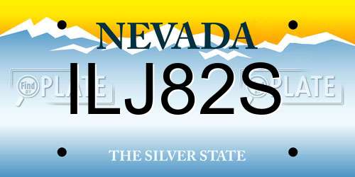 ILJ82S Nevada License Plate