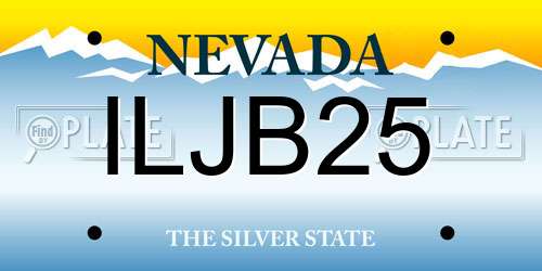 ILJB25 Nevada License Plate