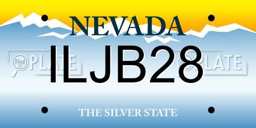 ILJB28 Nevada License Plate