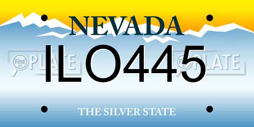 ILO445 Nevada License Plate