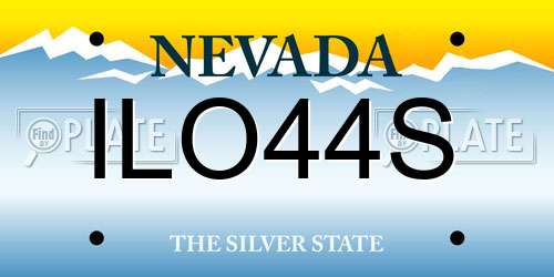 ILO44S Nevada License Plate