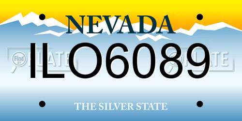 ILO6089 Nevada License Plate