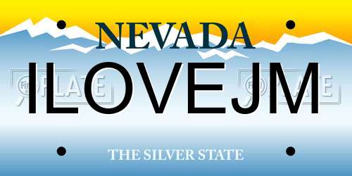 ILOVEJM Nevada License Plate