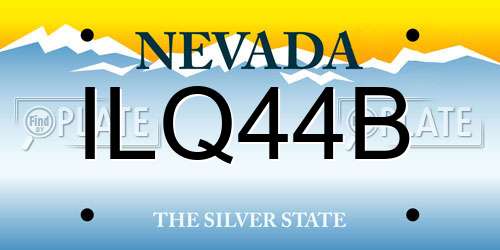 ILQ44B Nevada License Plate