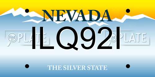 ILQ92I Nevada License Plate
