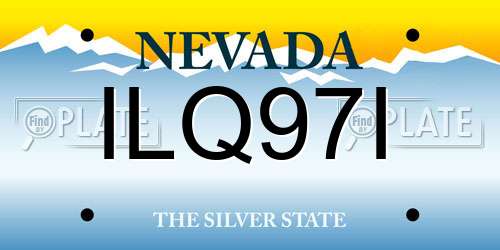 ILQ97I Nevada License Plate
