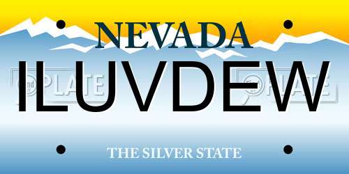 ILUVDEW Nevada License Plate