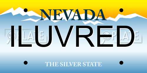 ILUVRED Nevada License Plate
