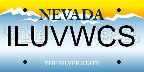 ILUVWCS Nevada License Plate