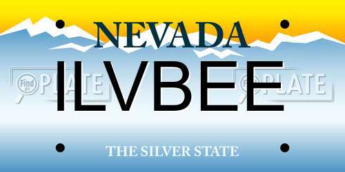 ILVBEE Nevada License Plate
