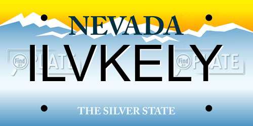ILVKELY Nevada License Plate