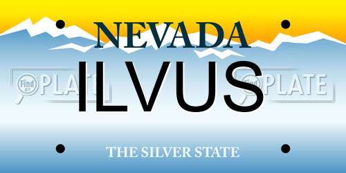 ILVUS Nevada License Plate