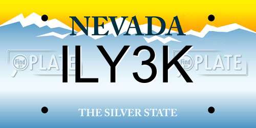 ILY3K Nevada License Plate