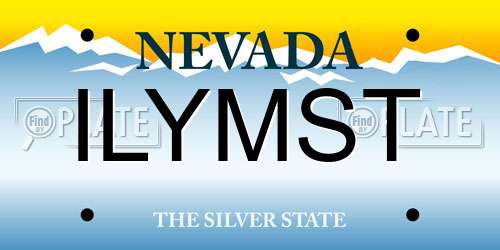 ILYMST Nevada License Plate