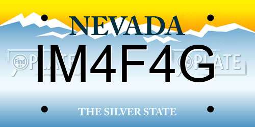 IM4F4G Nevada License Plate