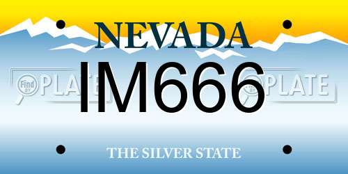 IM666 Nevada License Plate