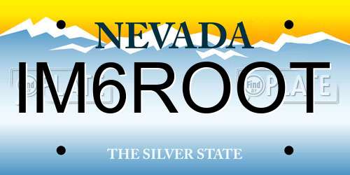 IM6ROOT Nevada License Plate