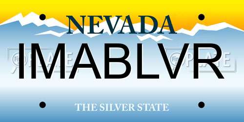 IMABLVR Nevada License Plate