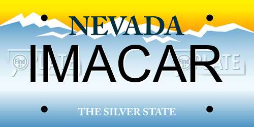 IMACAR Nevada License Plate