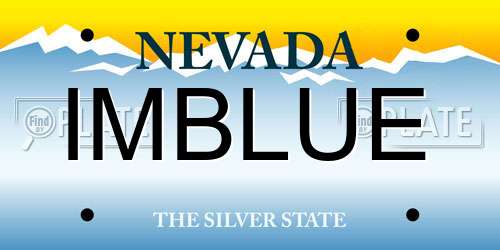 IMBLUE Nevada License Plate