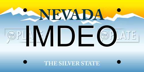 IMDEO Nevada License Plate