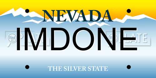 IMDONE Nevada License Plate