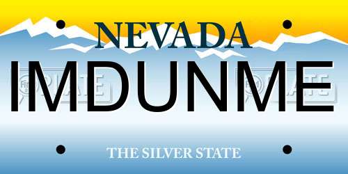 IMDUNME Nevada License Plate