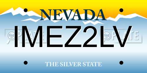 IMEZ2LV Nevada License Plate