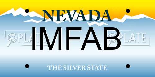 IMFAB Nevada License Plate