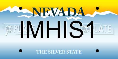 IMHIS1 Nevada License Plate