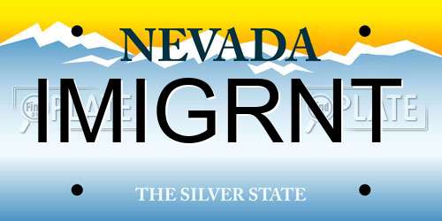 IMIGRNT Nevada License Plate