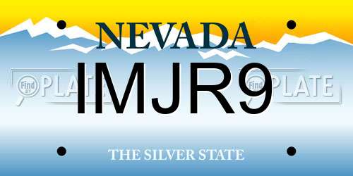IMJR9 Nevada License Plate