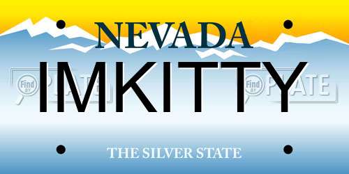 IMKITTY Nevada License Plate