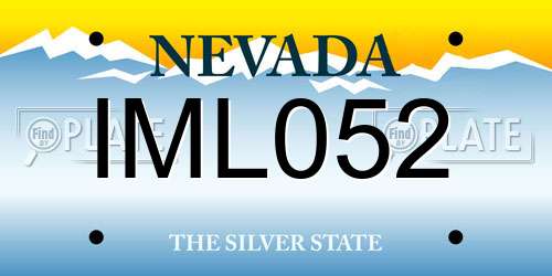 IML052 Nevada License Plate