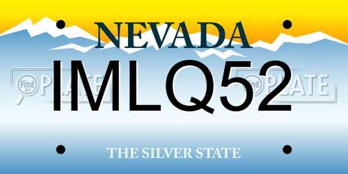 IMLQ52 Nevada License Plate